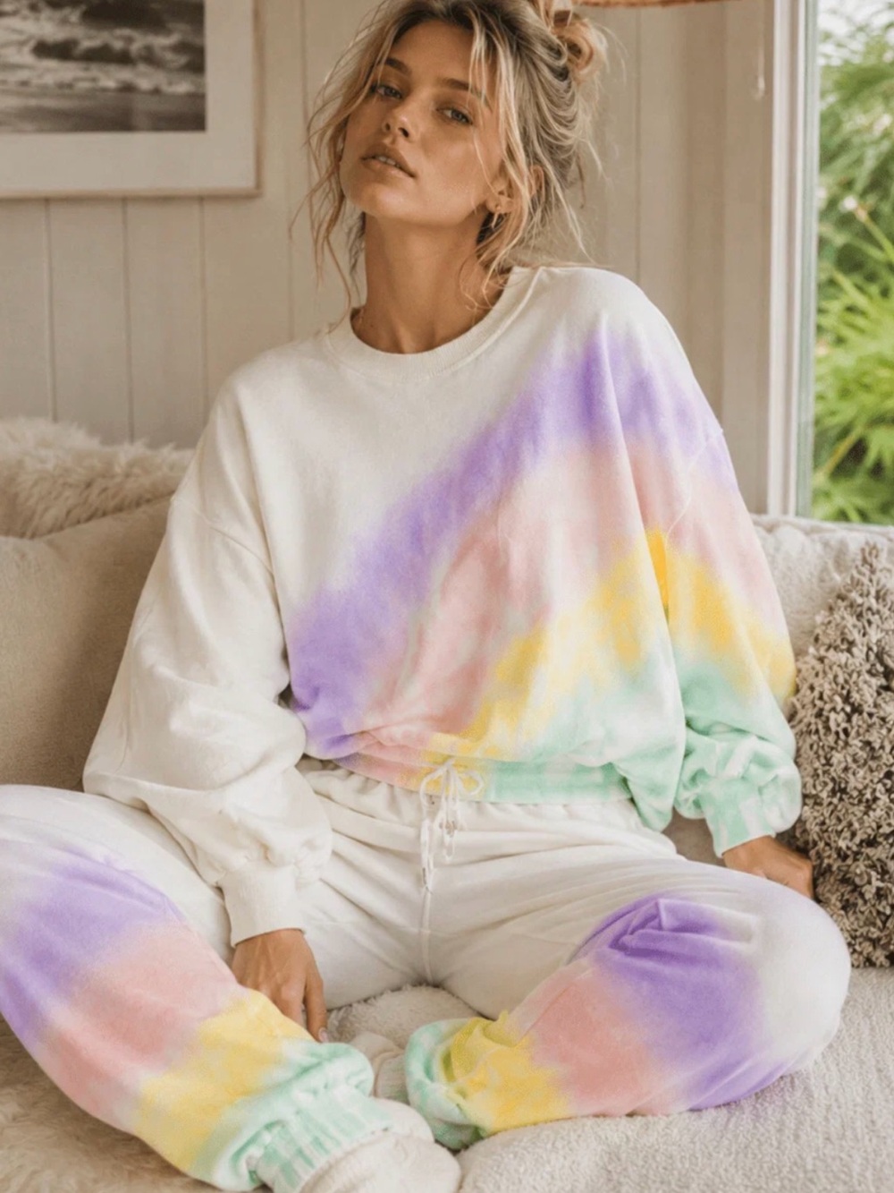 NWT SET - Pastel Tie-Dye Lounge 🌈 ☀️